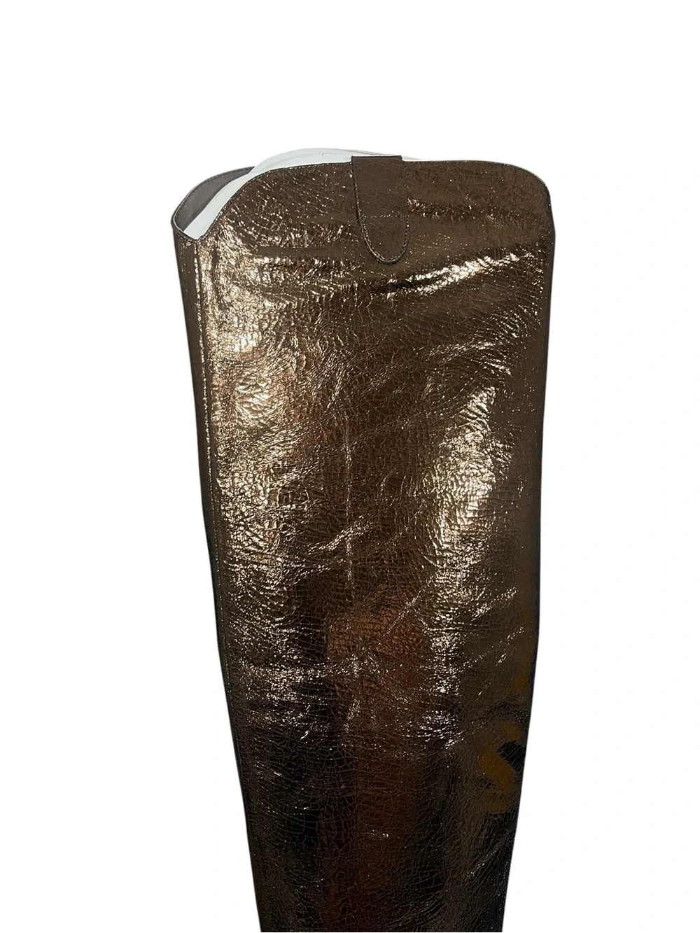Free People Triple Crown Over The Knee Boots Leather Brown Copper Womens 9 NEW